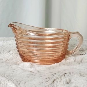 Vintage Pink/blush Anchor Hocking Manhattan Creamer